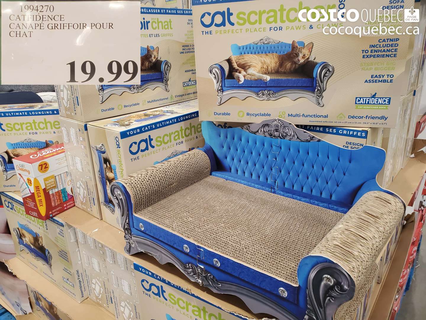 1994270 CATFIDENCE CANAPÉ GRIFFOIR POUR CHAT $19.99