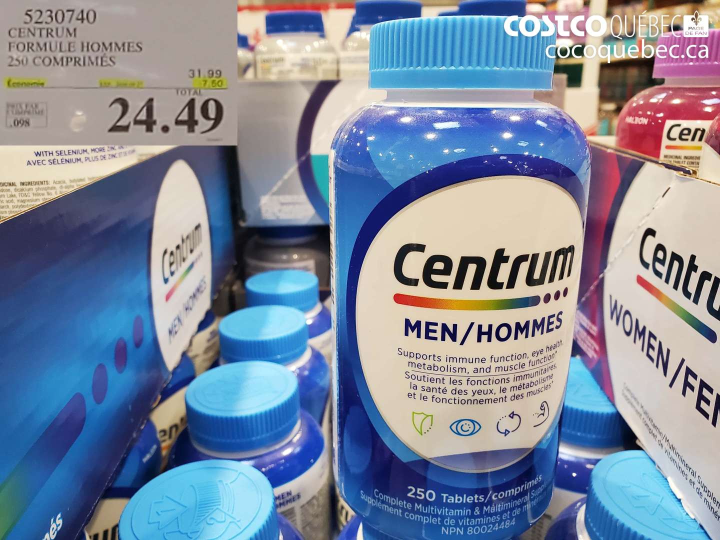 5230740 CENTRUM FORMULE HOMMES 250 COMPRIMES ($7.50 INSTANT SAVINGS EXPIRES ON 2026-09-27) $24.49