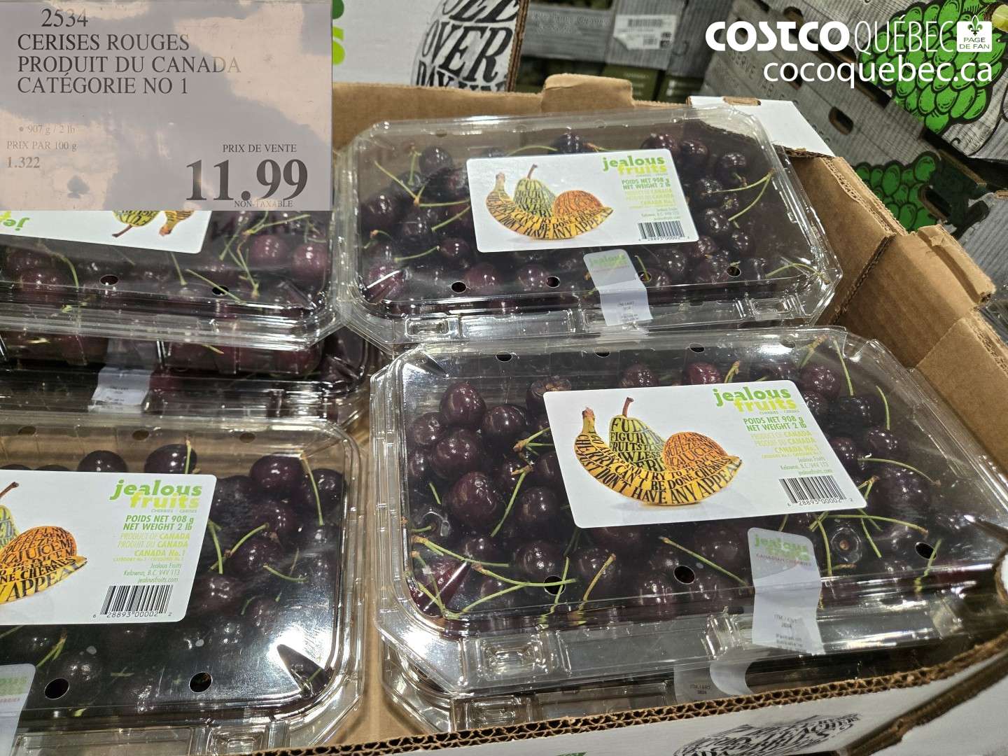2534 CERISES ROUGES PRODUIT DU CANADA CATÉGORIE NO 1 $11.99