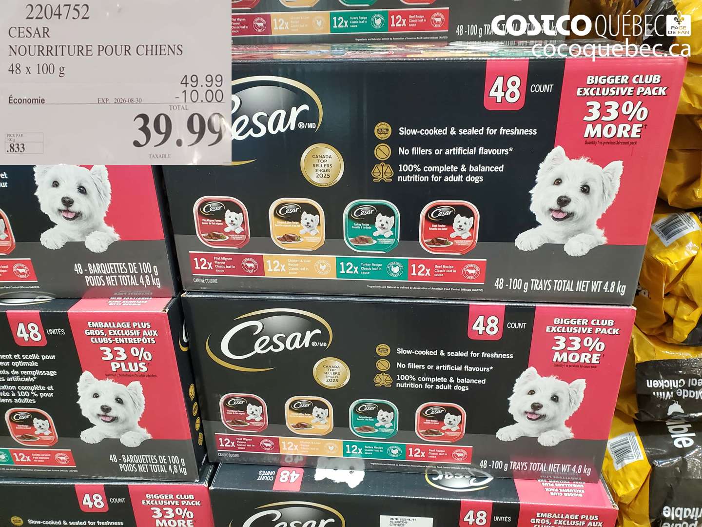 2204752 CESAR NOURRITURE POUR CHIENS ($10.00 INSTANT SAVINGS EXPIRES ON 2026-08-30) $39.99