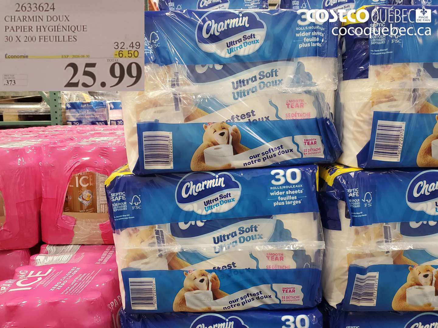 2633624 CHARMIN DOUX PAPIER HYGIÉNIQUE 30 X 200 FEUILLES ($6.50 INSTANT SAVINGS EXPIRES ON 2026-08-30) $25.99