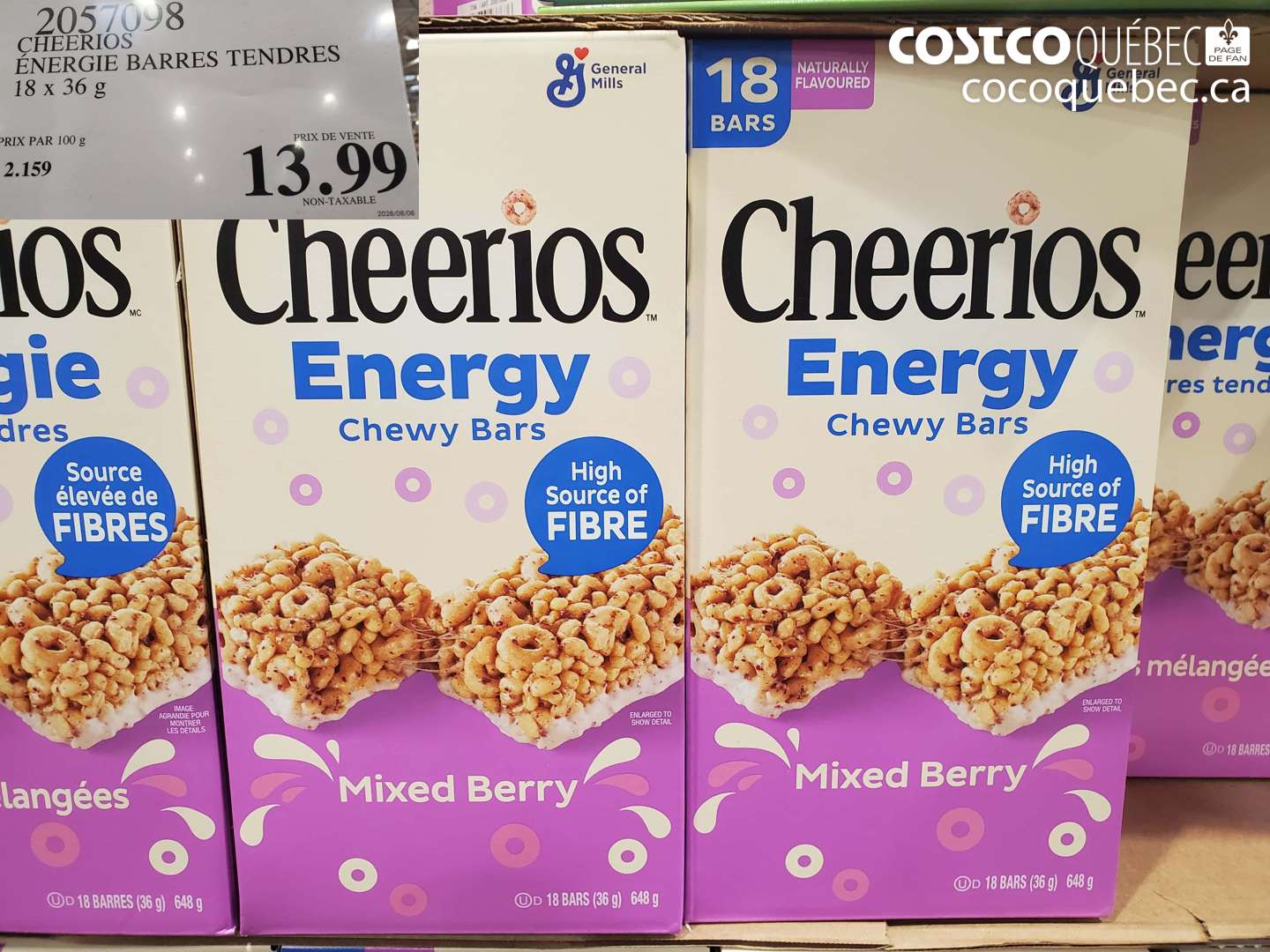 2057098 CHEERIOS ÉNERGIE BARRES TENDRES $13.99