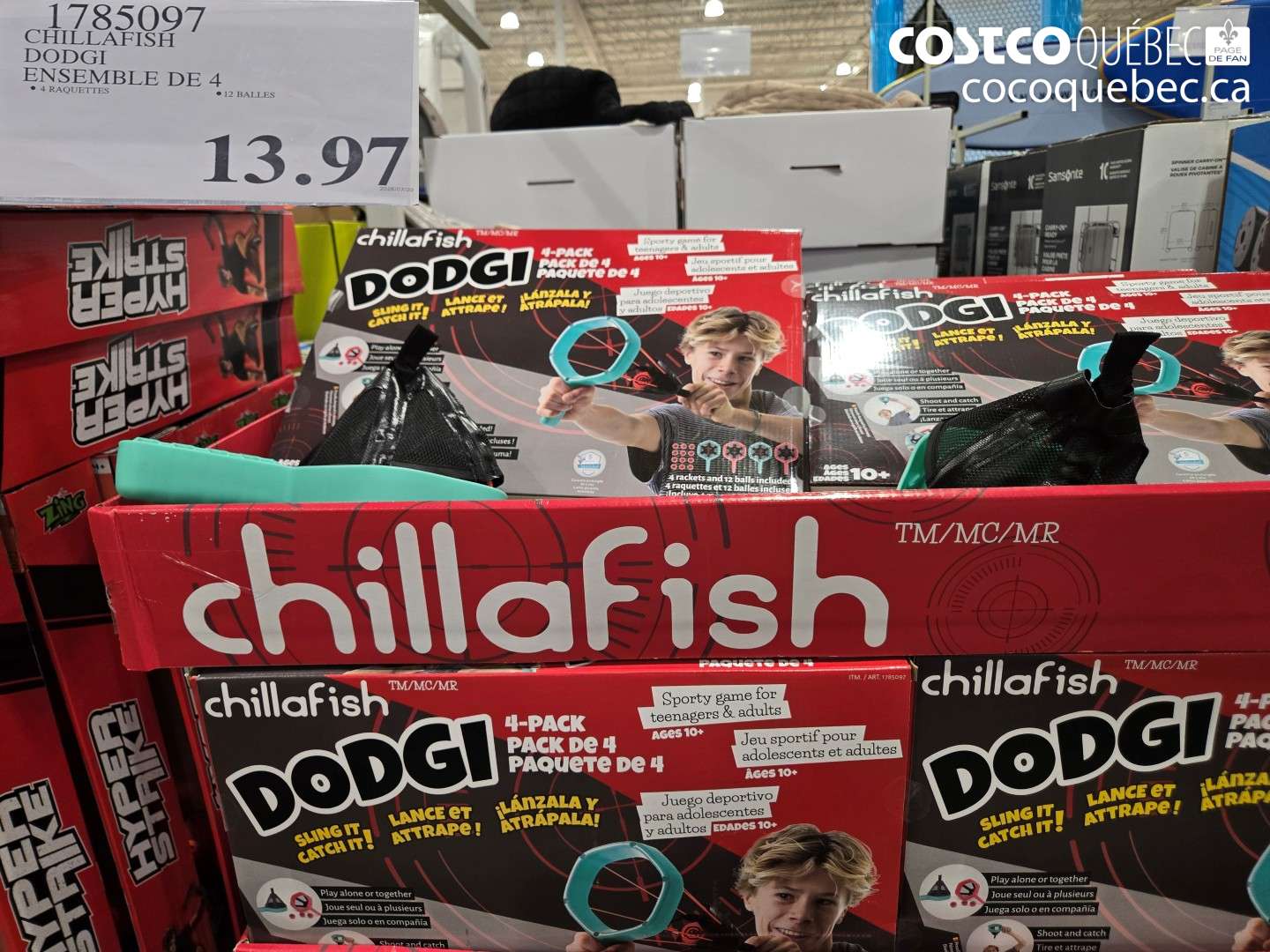 1785097 CHILLAFISH DODGI ENSEMBLE DE 4 $13.97