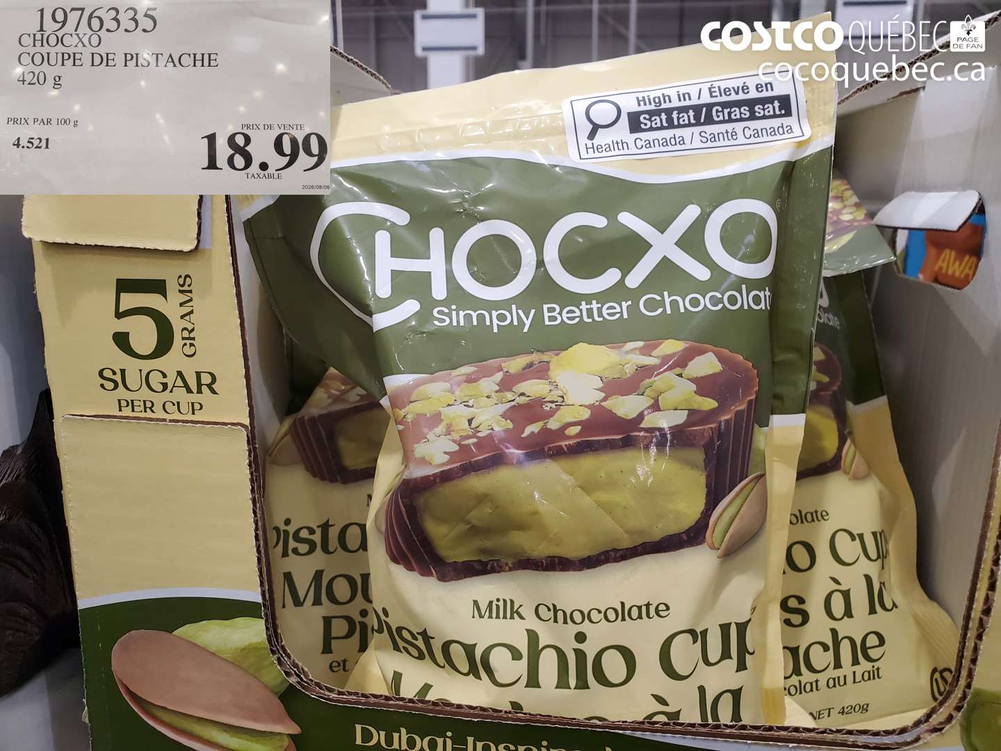 1976335 CHOCXO COUPE DE PISTACHE $18.99