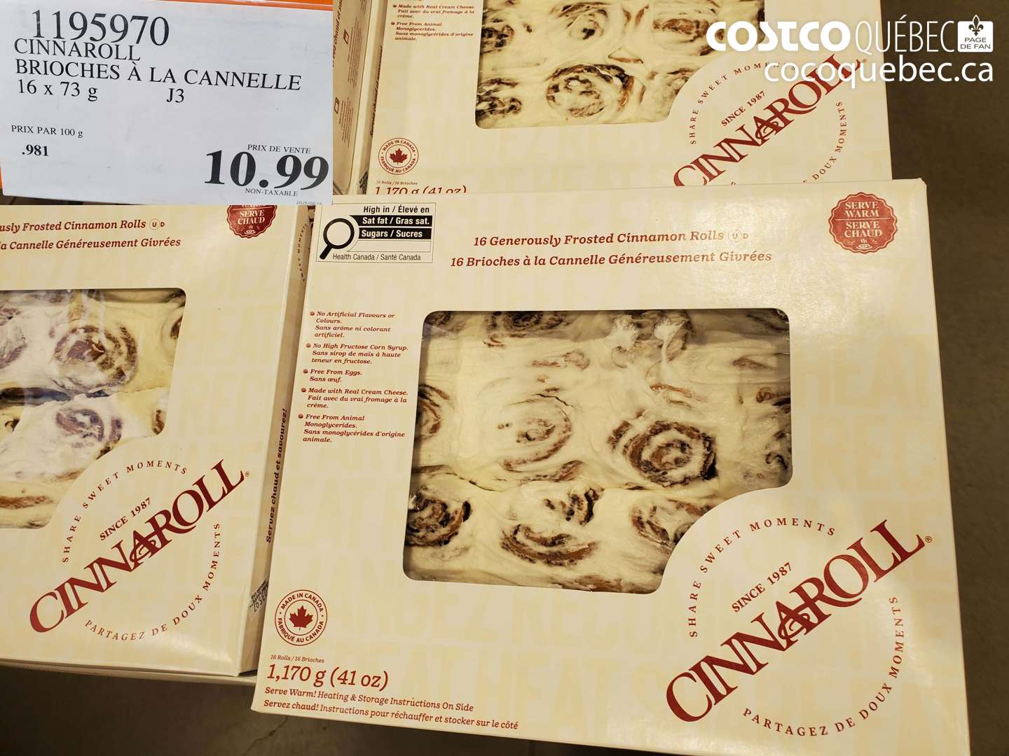 1195970 CINNAROLL BRIOCHES À LA CANNELLE $10.99