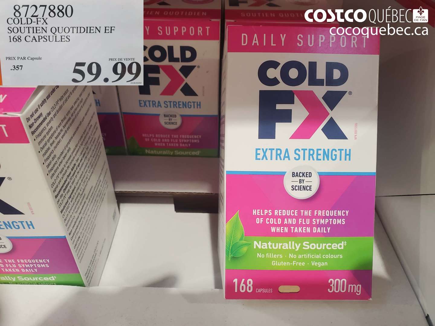 8727880 COLD-FX SOUTIEN QUOTIDIEN EF 168 CAPSULES $59.99