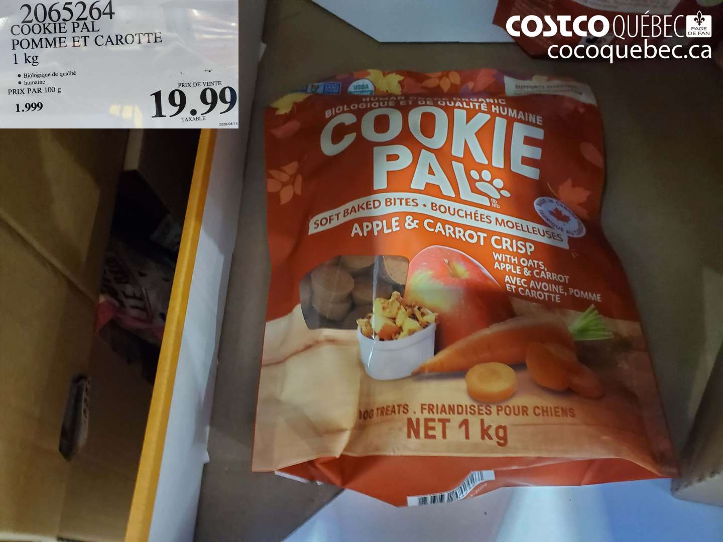 2065264 COOKIE PAL POMME ET CAROTTE 1 KG $19.99