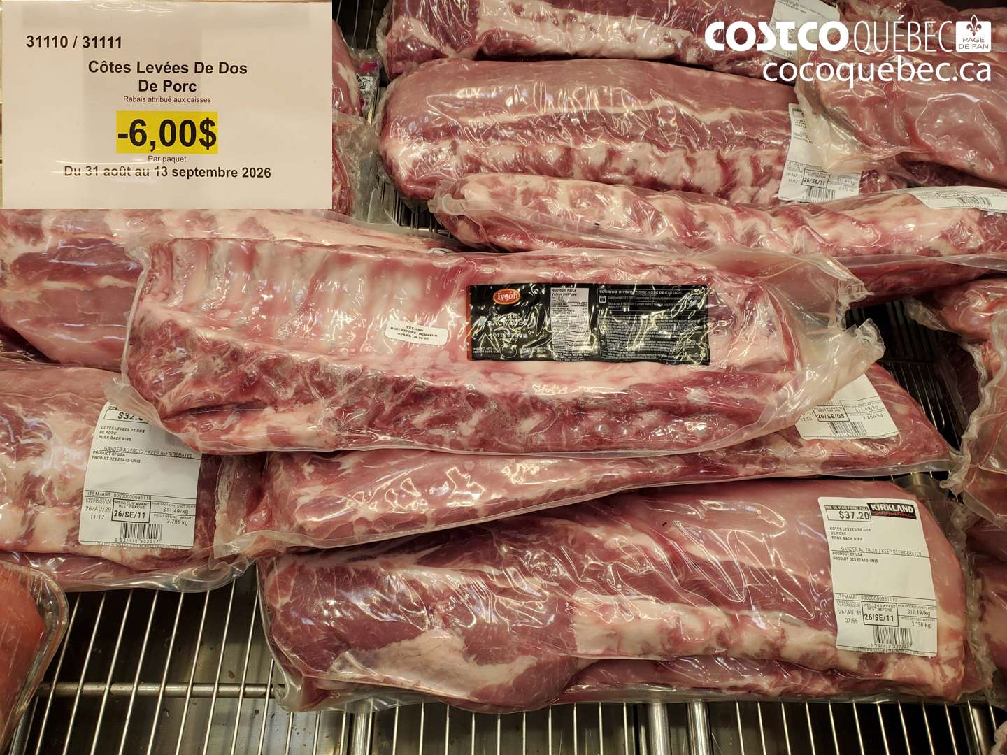 31110 CÔTES LEVÉES DE DOS DE PORC ($6.00 INSTANT SAVINGS EXPIRES ON 2026-09-13)