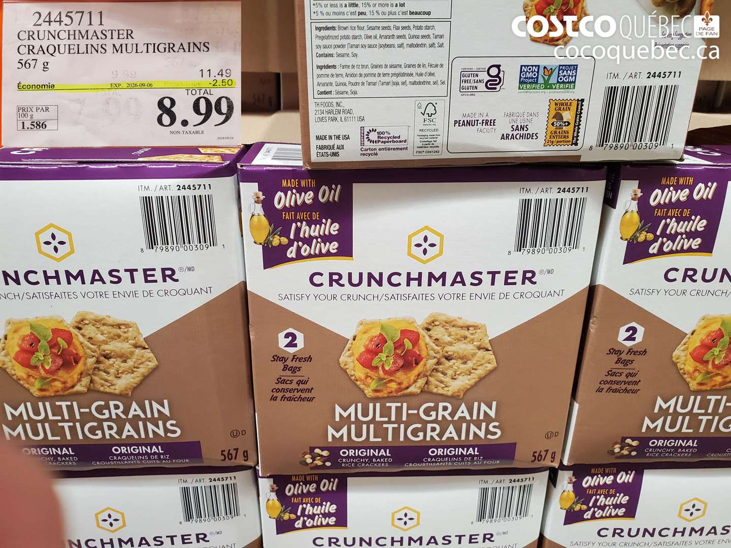 2445711 CRUNCHMASTER CRAQUELINS MULTIGRAINS ($2.50 INSTANT SAVINGS EXPIRES ON 2026-09-06) $8.99