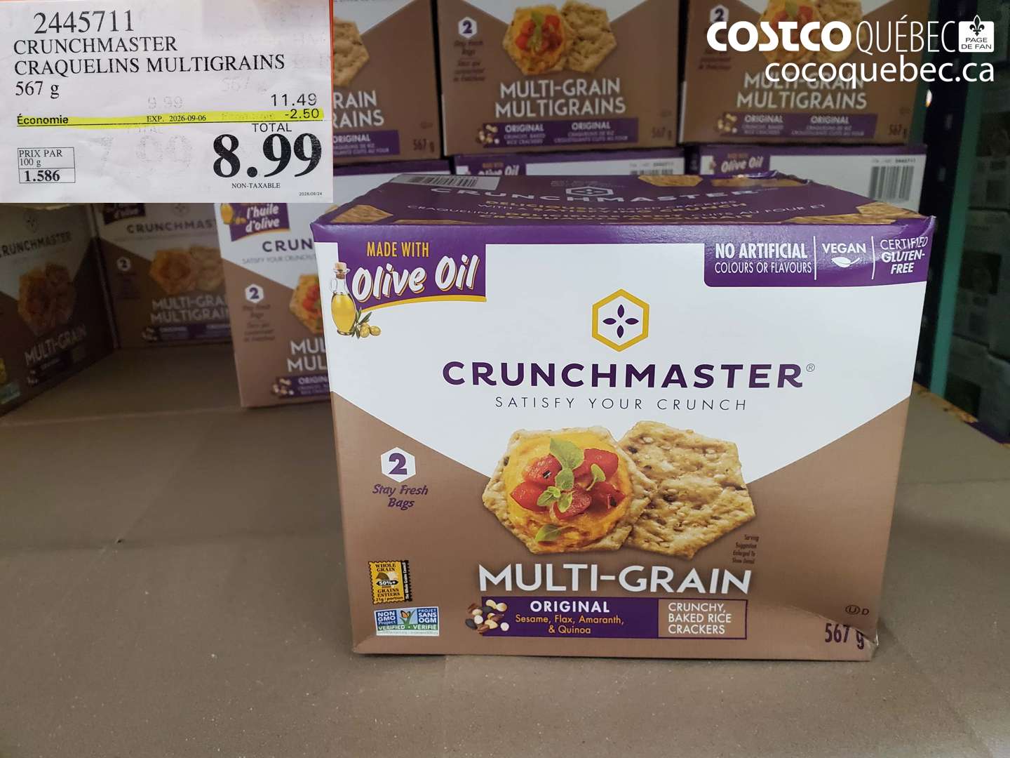 2445711 CRUNCHMASTER CRAQUELINS MULTIGRAINS ($2.50 INSTANT SAVINGS EXPIRES ON 2026-09-06) $8.99