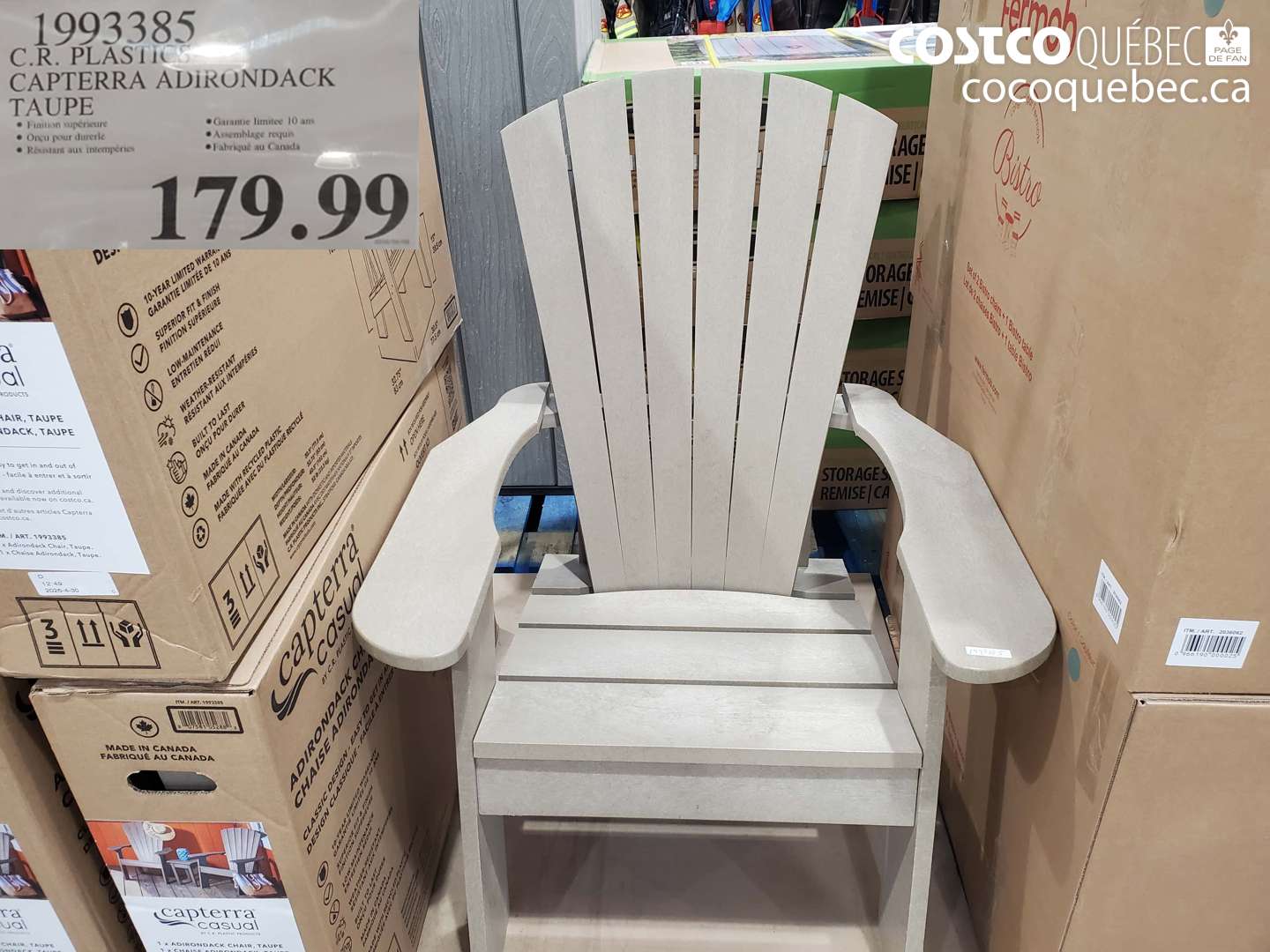 1993385 C.R. PLASTICS CAPTERRA ADIRONDACK TAUPE $179.99