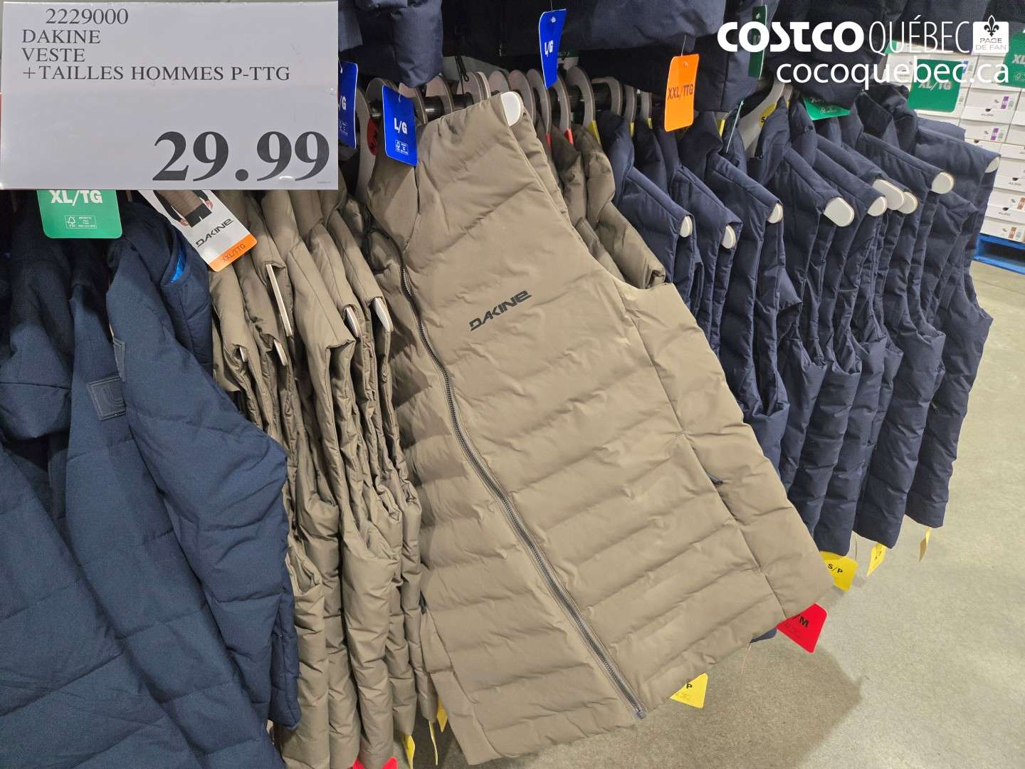 2229000 DAKINE VESTE + TAILLES HOMMES P-TTG $29.99