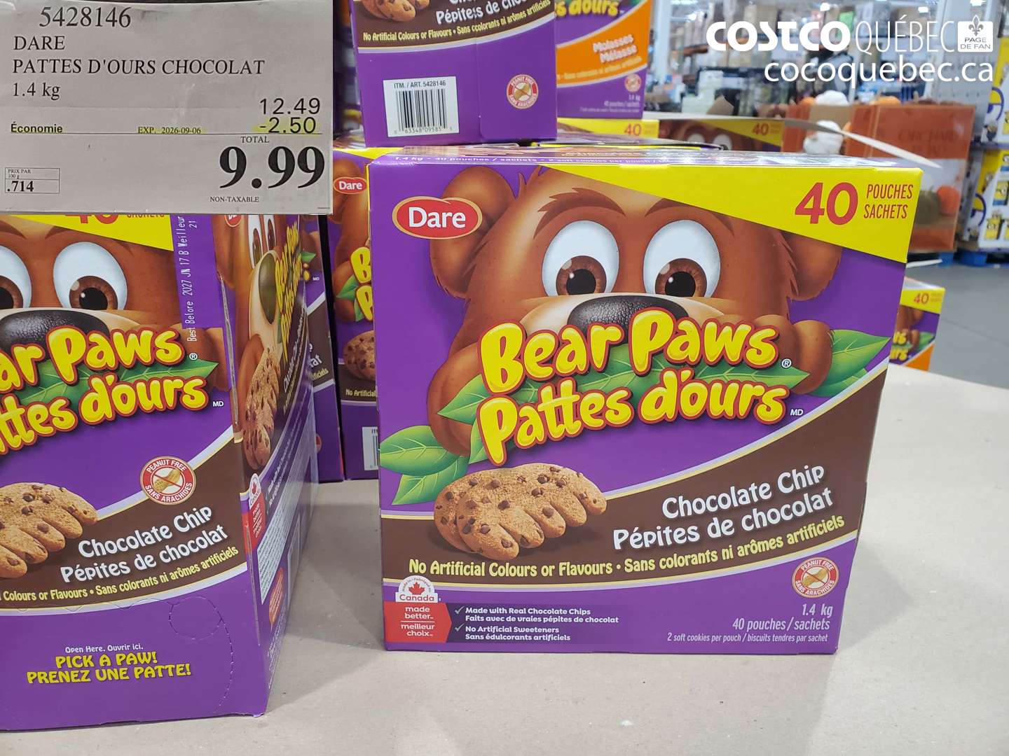 5428146 DARE PATTES D'OURS CHOCOLAT ($2.50 INSTANT SAVINGS EXPIRES ON 2026-09-06) $9.99