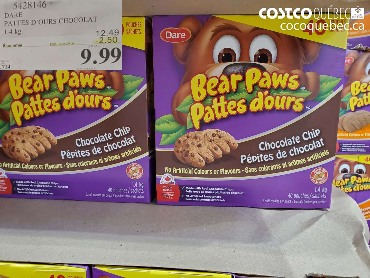 5428146 DARE PATTES D'OURS CHOCOLAT ($2.50 INSTANT SAVINGS EXPIRES ON 2026-09-06) $9.99