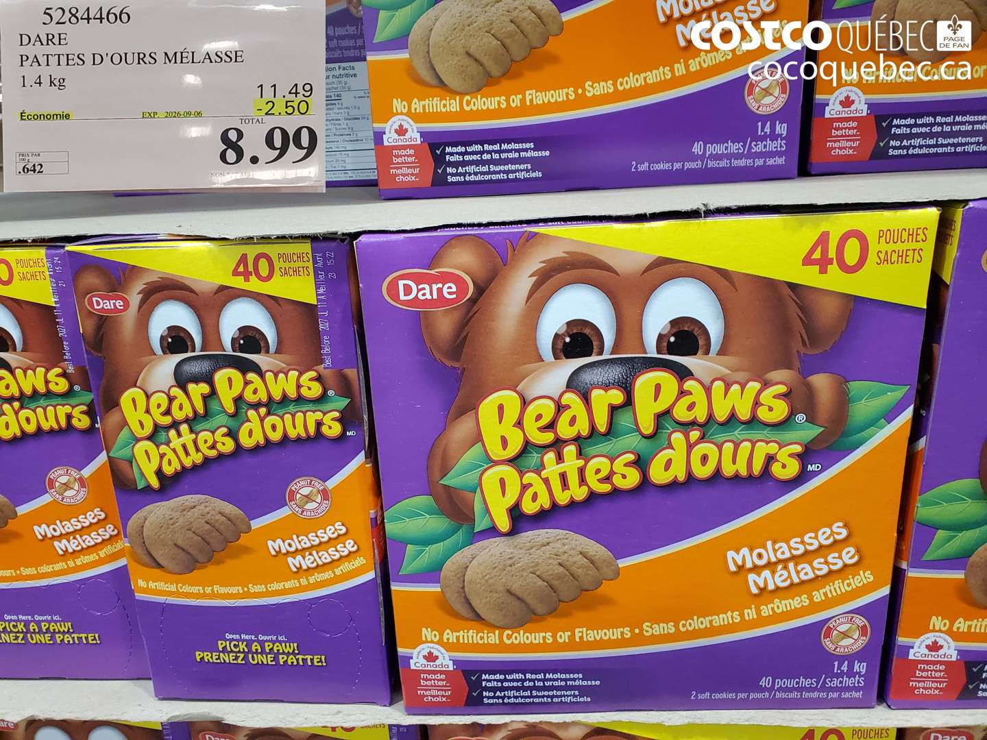 5284466 DARE PATTES D'OURS MÉLASSE ($2.50 INSTANT SAVINGS EXPIRES ON 2026-09-06) $8.99