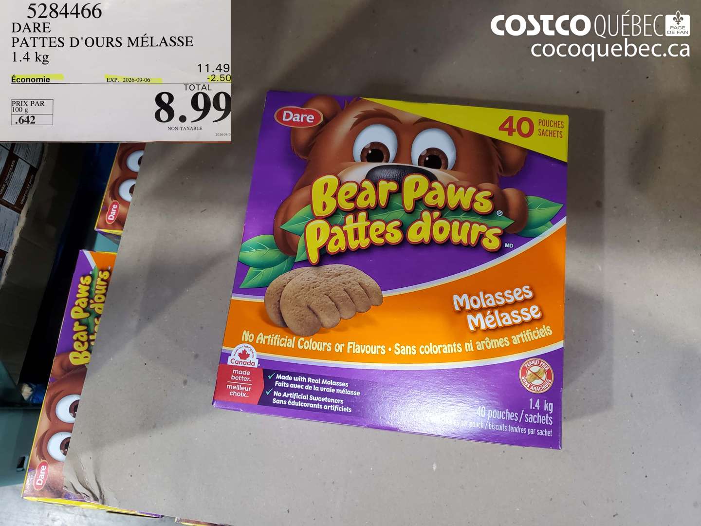 5284466 DARE PATTES D'OURS MÉLASSE ($2.50 INSTANT SAVINGS EXPIRES ON 2026-09-06) $8.99