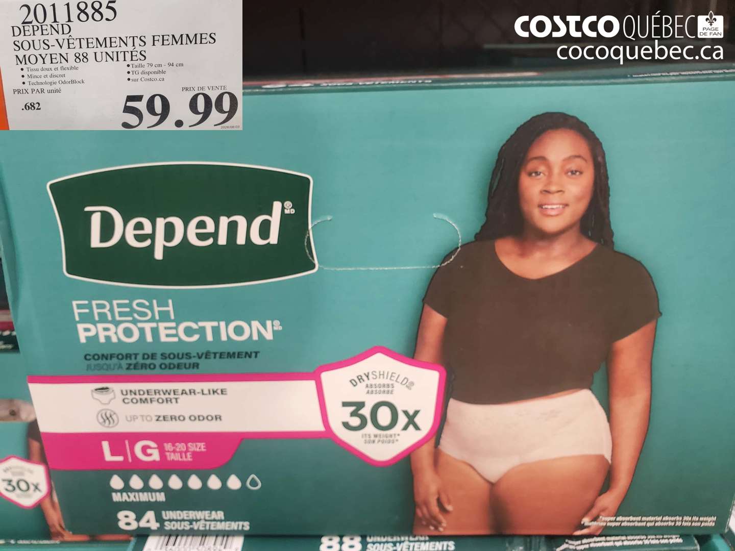 2011885 DEPEND SOUS-VÊTEMENTS FEMMES MOYEN 88 UNITÉS $59.99