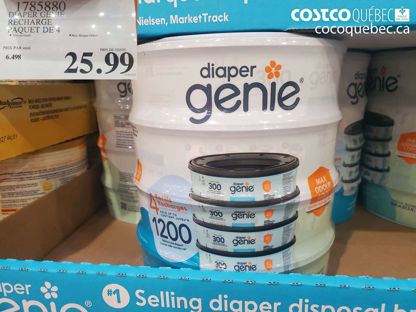 1785880 DIAPER GENIE RECHARGE PAQUET DE 4 $25.99