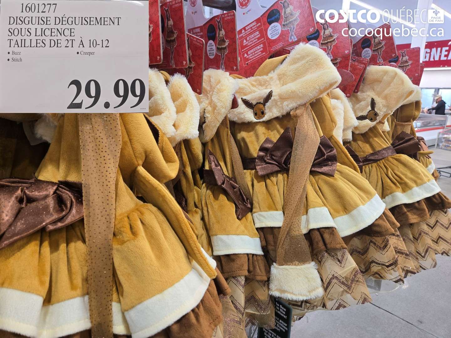 1601277 DISGUISE DÉGUISEMENT SOUS LICENCE TAILLES DE 2T À 10-12 $29.99