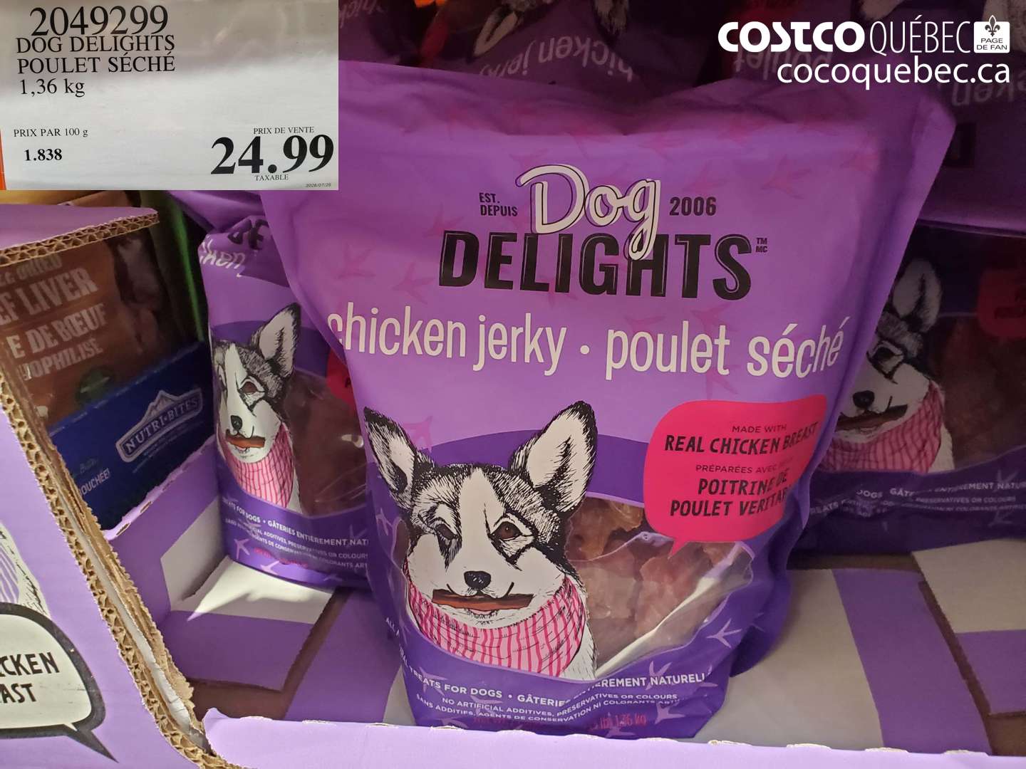 2049299 DOG DELIGHTS POULET SÉCHÉ $24.99