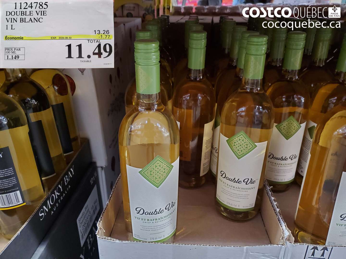 1124785 DOUBLE VIE VIN BLANC 1 L ($1.77 INSTANT SAVINGS EXPIRES ON 2026-08-30) $11.49