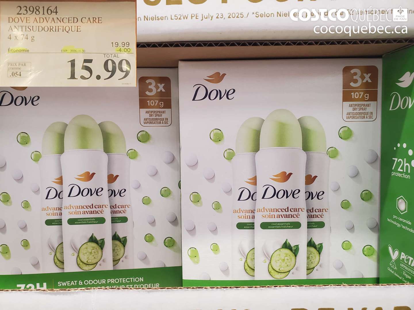 2398164 DOVE ADVANCED CARE ANTISUDORIFIQUE ($4.00 INSTANT SAVINGS EXPIRES ON 2026-03-30) $15.99