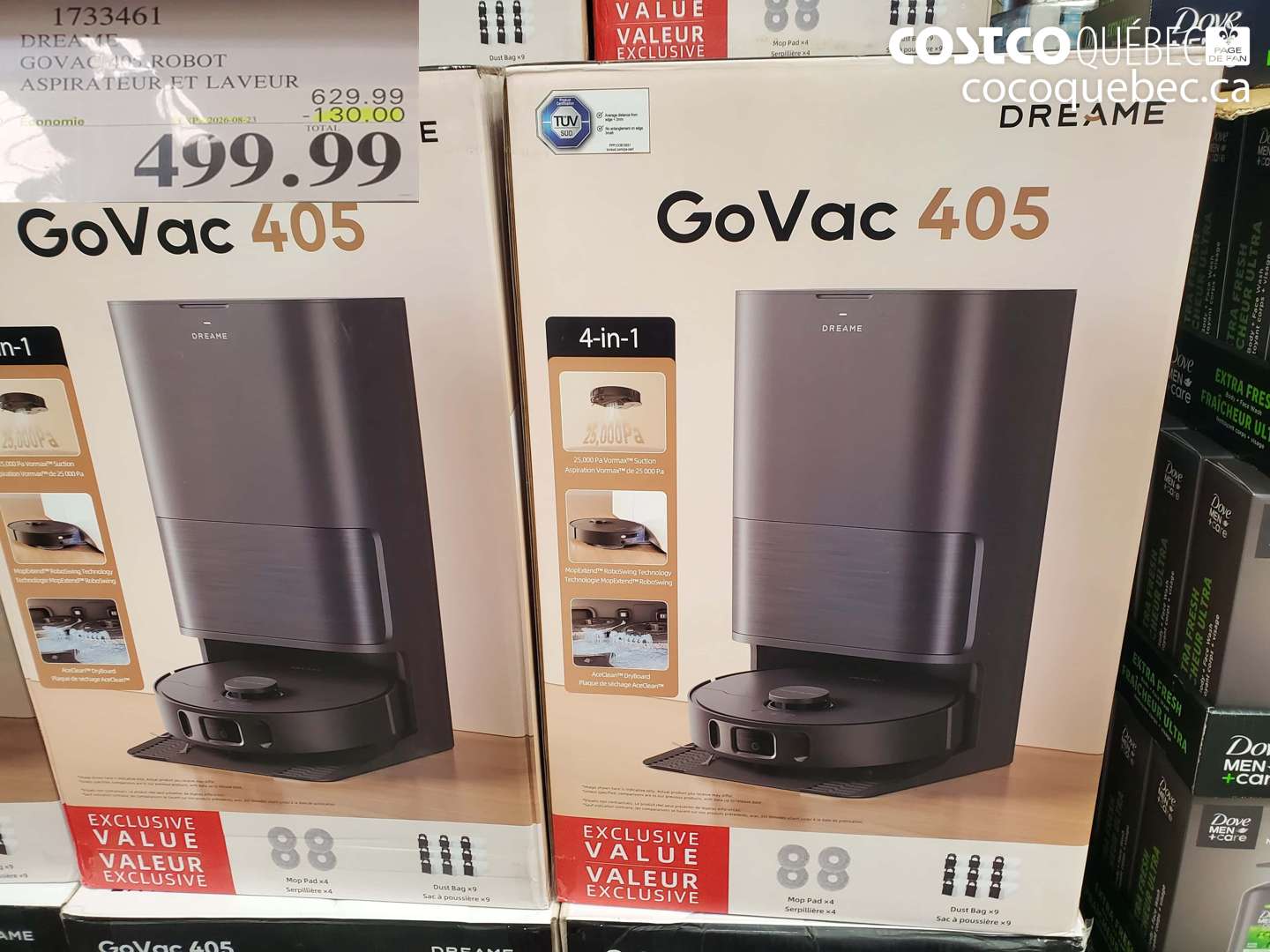 1733461 DREAME GO VAC 40S ROBOT ASPIRATEUR ET LAVEUR ($130.00 INSTANT SAVINGS EXPIRES ON 2026-08-23) $499.99