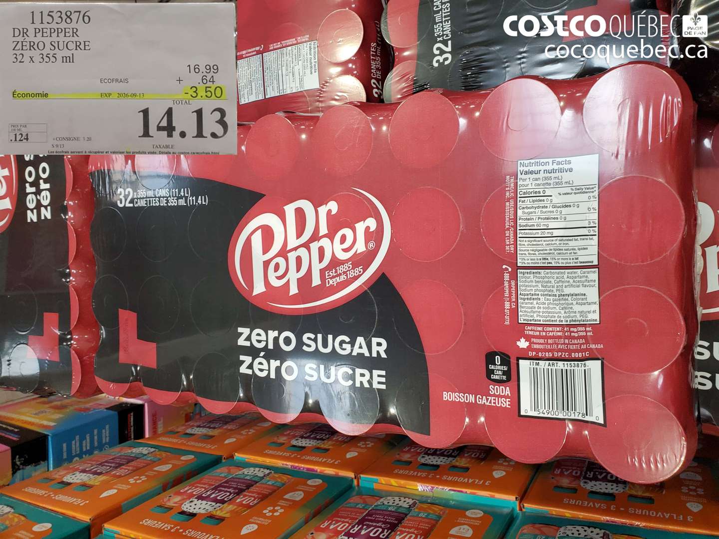 1153876 DR PEPPER ZÉRO SUCRE ($3.50 INSTANT SAVINGS EXPIRES ON 2026-09-13) $14.13