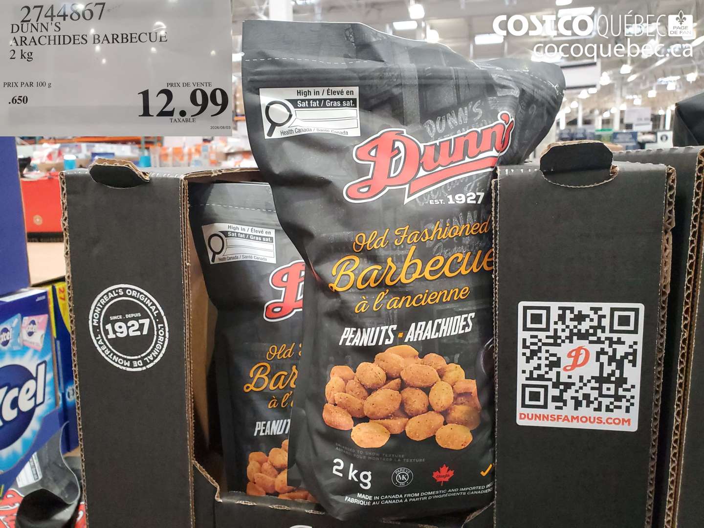 2744867 DUNN'S ARACHIDES BARBECUE $12.99