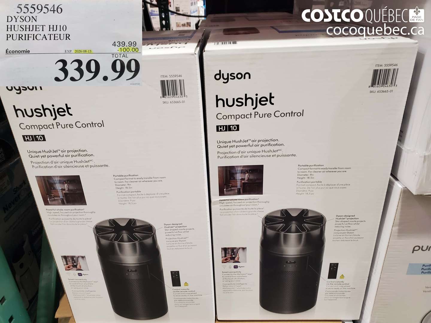 5559546 DYSON HUSHJET HJ10 PURIFICATEUR ($100.00 INSTANT SAVINGS EXPIRES ON 2026-08-13) $339.99