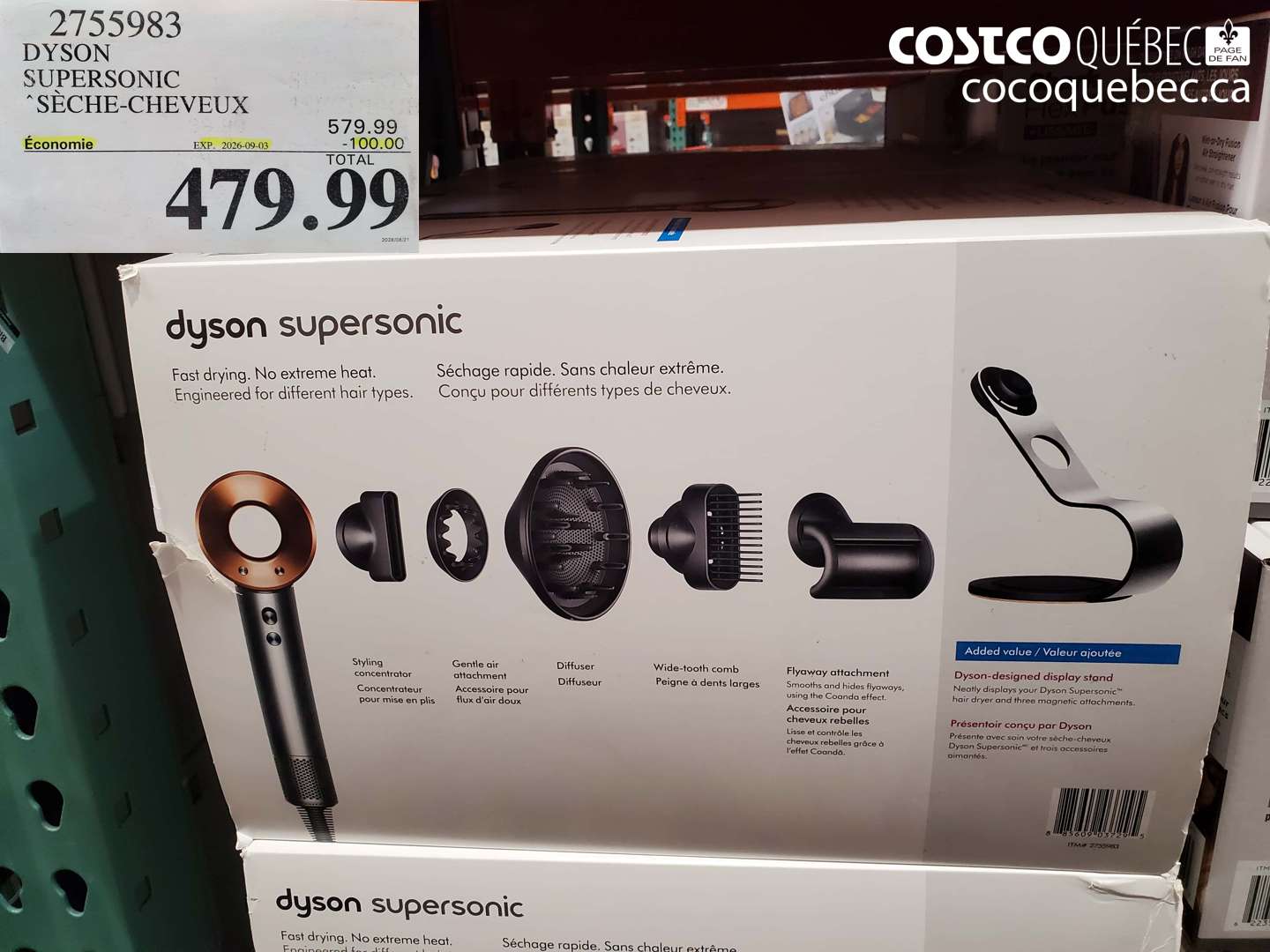 2755983 DYSON SUPERSONIC SÈCHE-CHEVEUX ($100.00 INSTANT SAVINGS EXPIRES ON 2026-09-03) $479.99