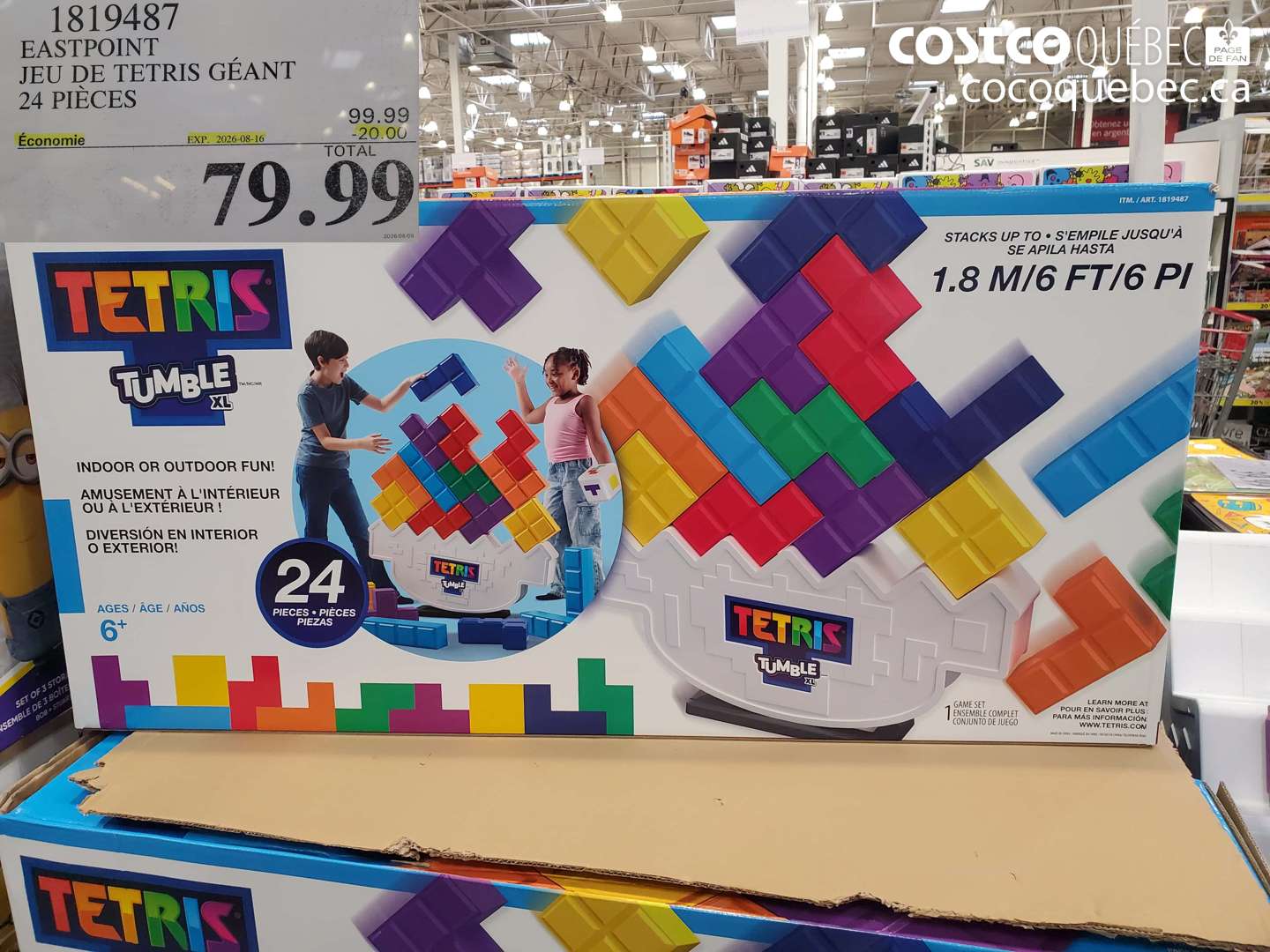 1819487 EASTPOINT JEU DE TETRIS GÉANT 24 PIÈCES ($20.00 INSTANT SAVINGS EXPIRES ON 2026-08-16) $79.99