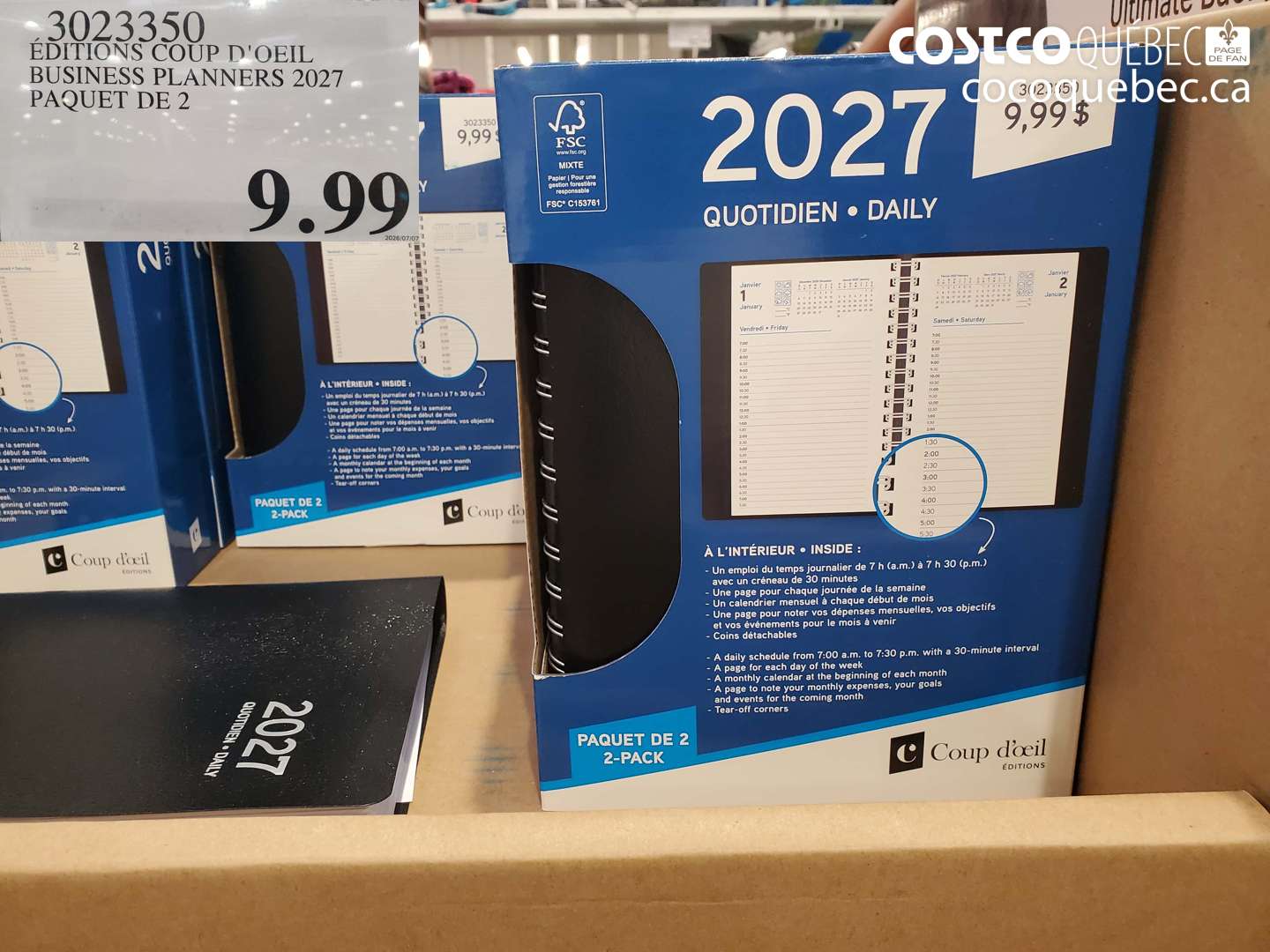 3023350 ÉDITIONS COUP D'OEIL BUSINESS PLANNERS 2027 PAQUET DE 2 $9.99