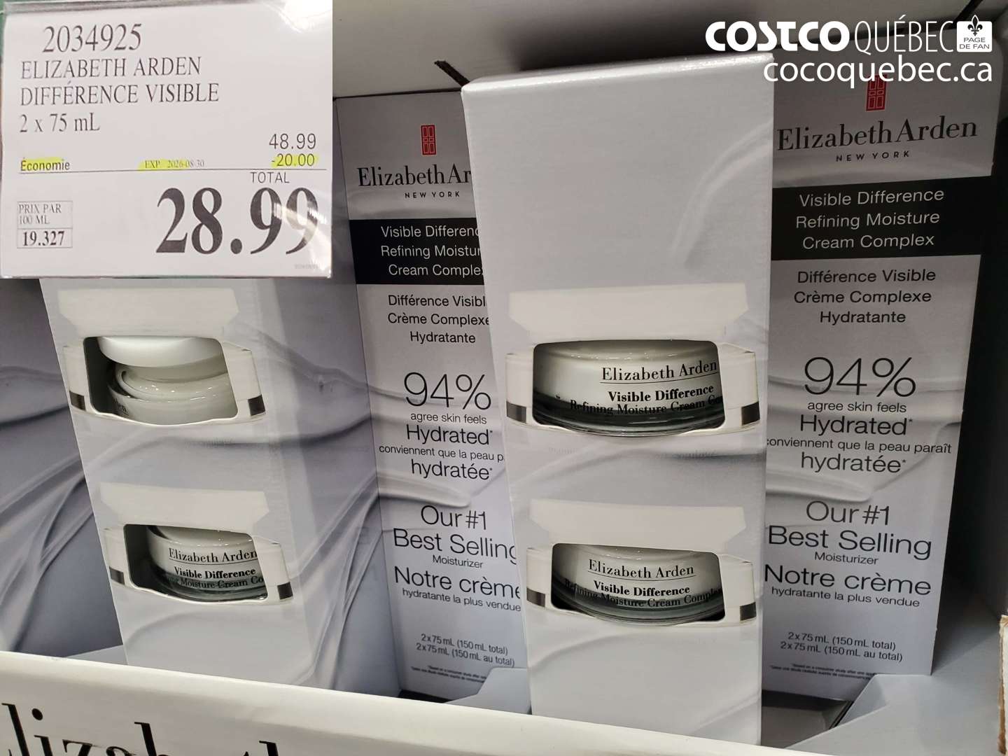 2034925 ELIZABETH ARDEN DIFFÉRENCE VISIBLE 2 X 75 ML ($20.00 INSTANT SAVINGS EXPIRES ON 2026-08-30) $28.99