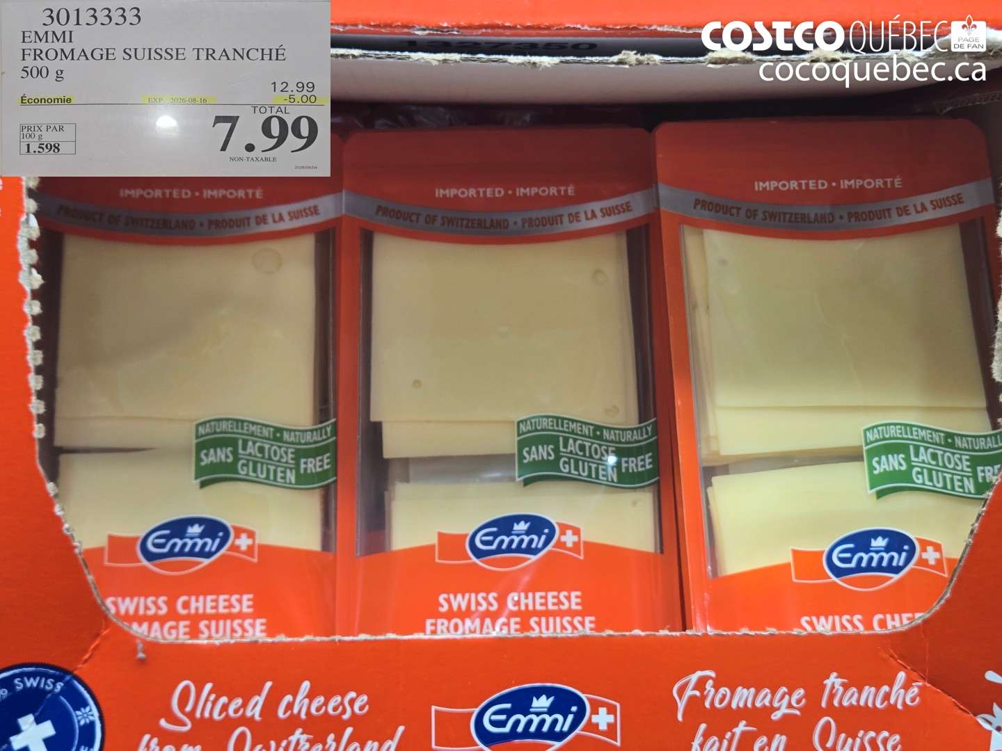 3013333 EMMI FROMAGE SUISSE TRANCHÉ ($5.00 INSTANT SAVINGS EXPIRES ON 2026-08-16) $7.99