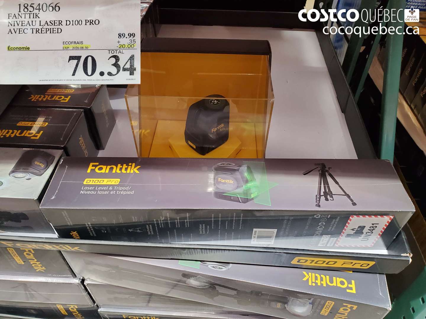 1854066 FANTTIK NIVEAU LASER D100 PRO AVEC TRÉPIED ($20.00 INSTANT SAVINGS EXPIRES ON 2026-08-30) $70.34