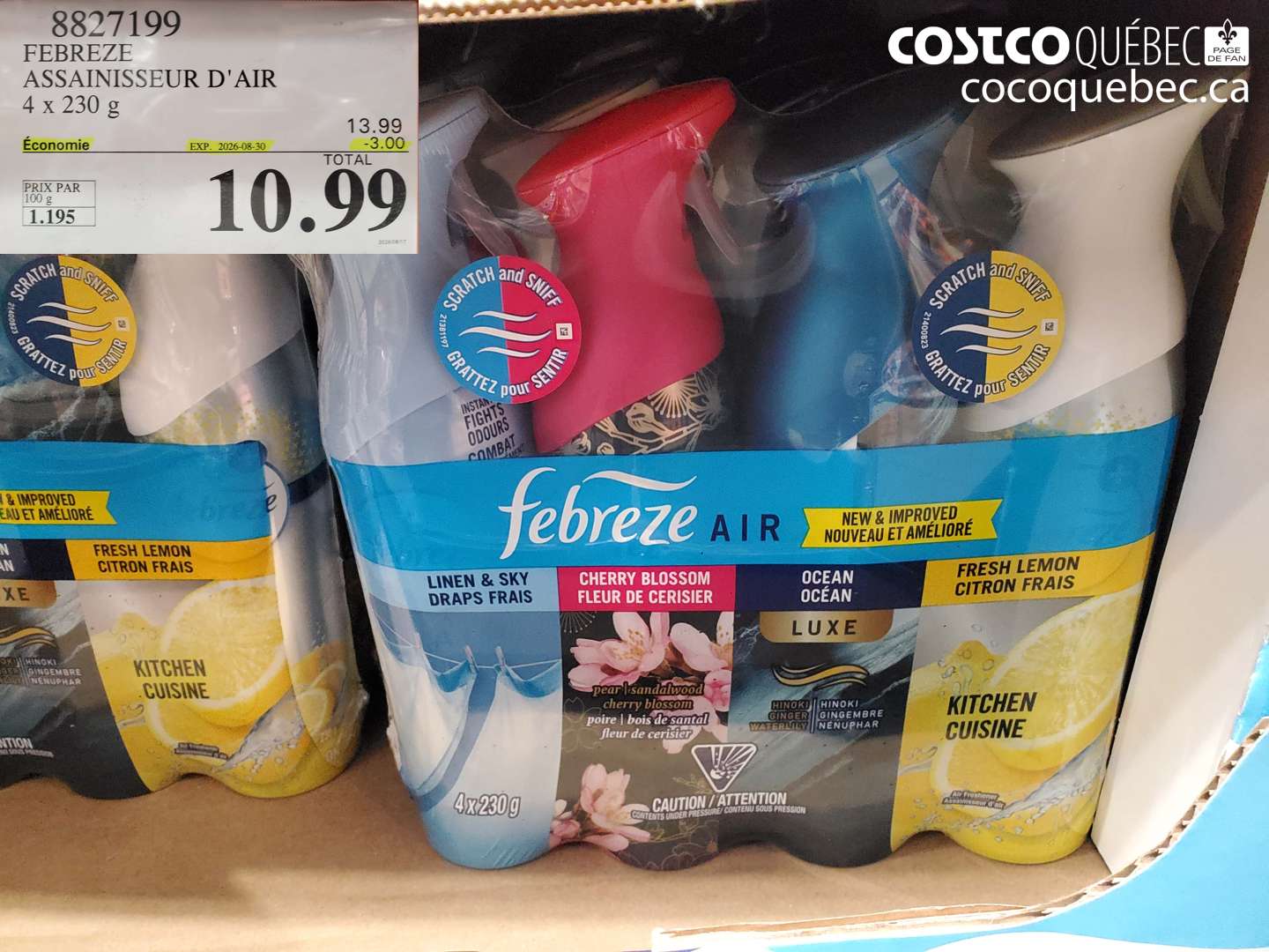8827199 FEBREZE ASSAINISSEUR D'AIR ($3.00 INSTANT SAVINGS EXPIRES ON 2026-08-30) $10.99