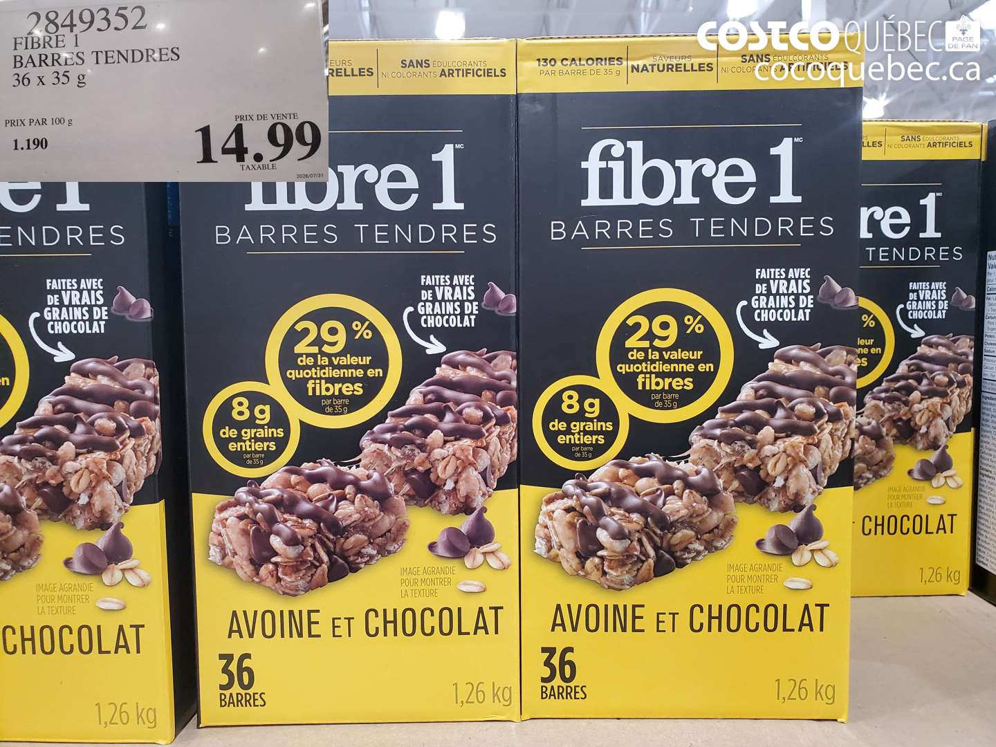 2849352 FIBRE 1 BARRES TENDRES $14.99