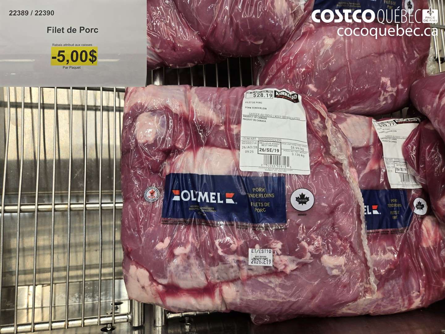 22389 FILET DE PORC ($5.00 INSTANT SAVINGS)