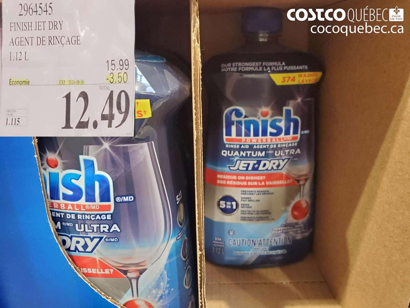 2964545 FINISH JET DRY AGENT DE RINÇAGE ($3.50 INSTANT SAVINGS EXPIRES ON 2024-08-30) $12.49