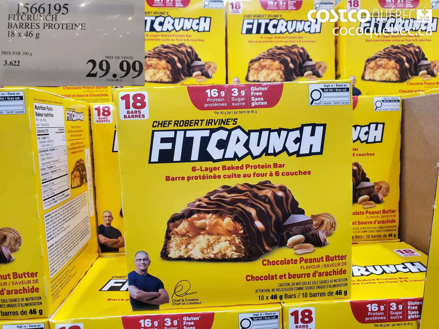 1566195 FITCRUNCH BARRES PROTEINE 18 X 46 G $29.99