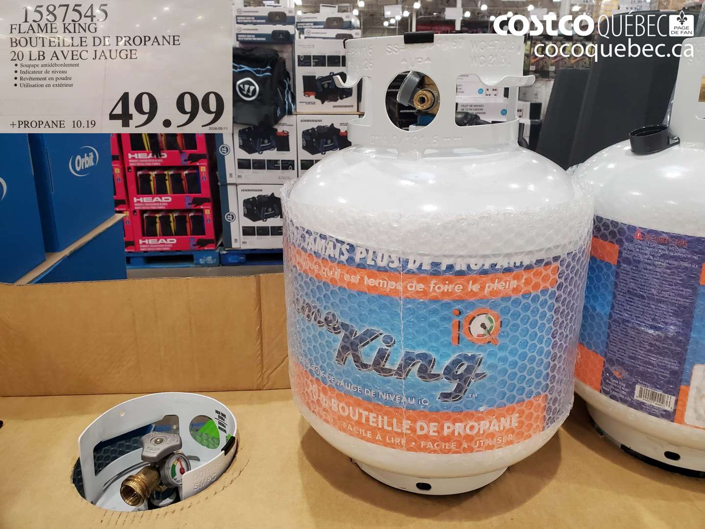 1587545 FLAME KING BOUTEILLE DE PROPANE 20 LB AVEC JAUGE $49.99