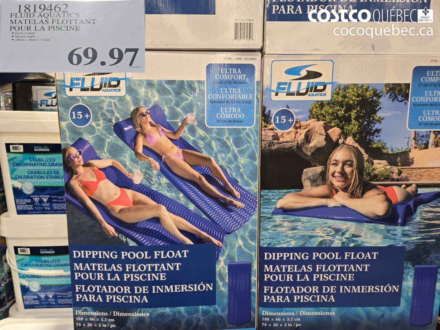 1819462 FLUID AQUATICS MATELAS FLOTTANT POUR LA PISCINE $69.97