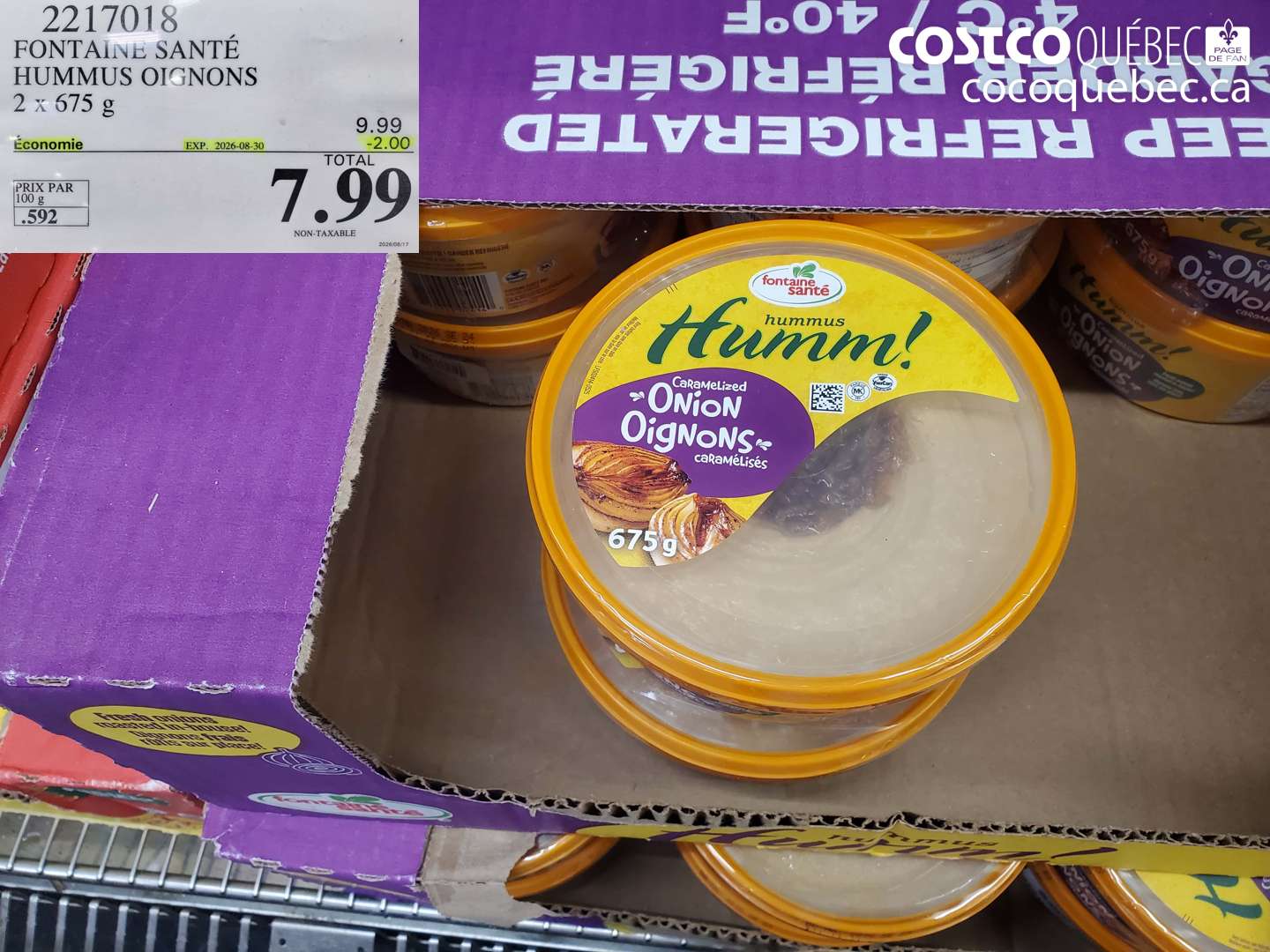 2217018 FONTAINE SANTÉ HUMMUS OIGNONS ($2.00 INSTANT SAVINGS EXPIRES ON 2026-08-30) $7.99