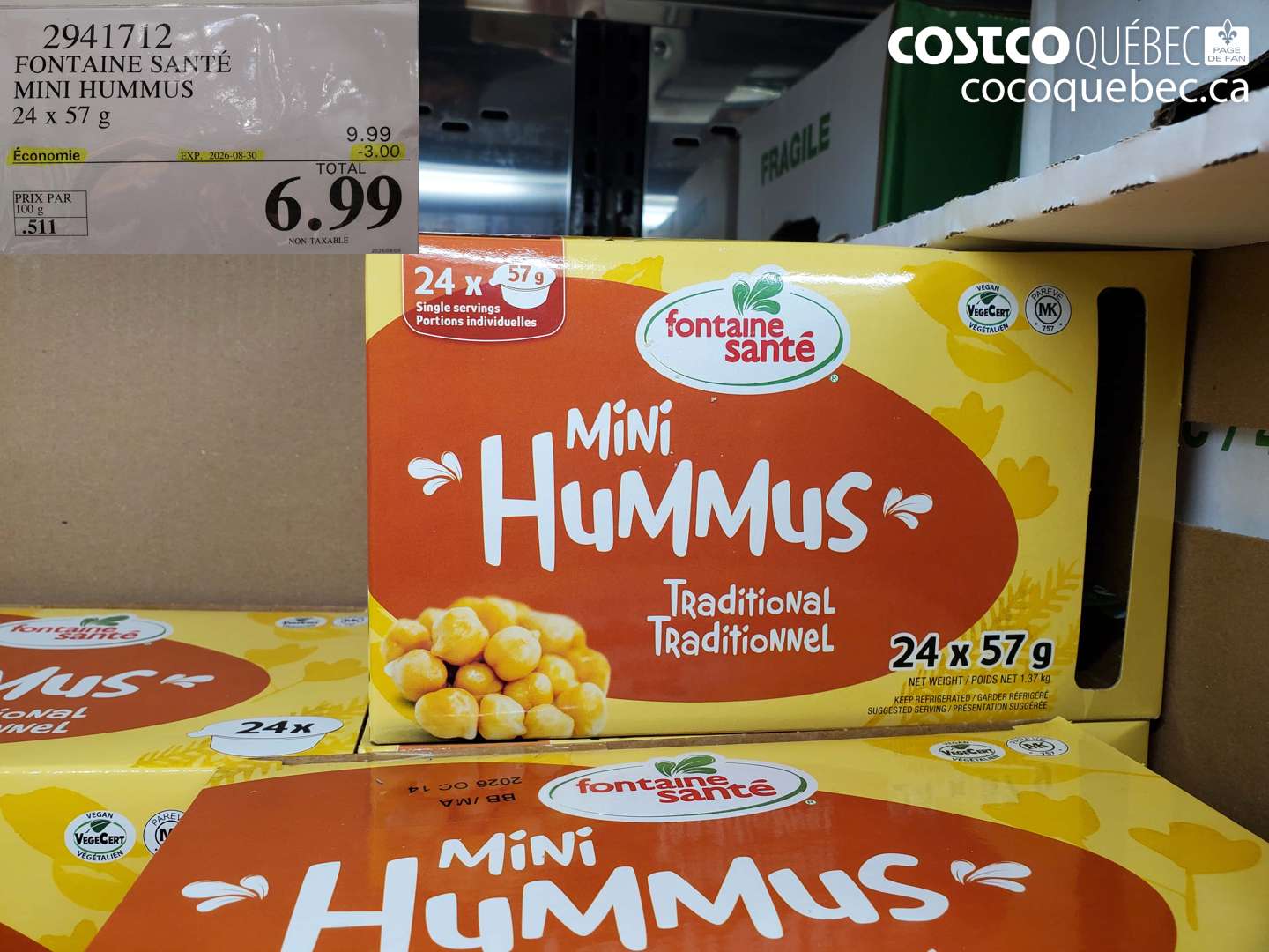 2941712 FONTAINE SANTÉ MINI HUMMUS ($3.00 INSTANT SAVINGS EXPIRES ON 2026-08-30) $6.99