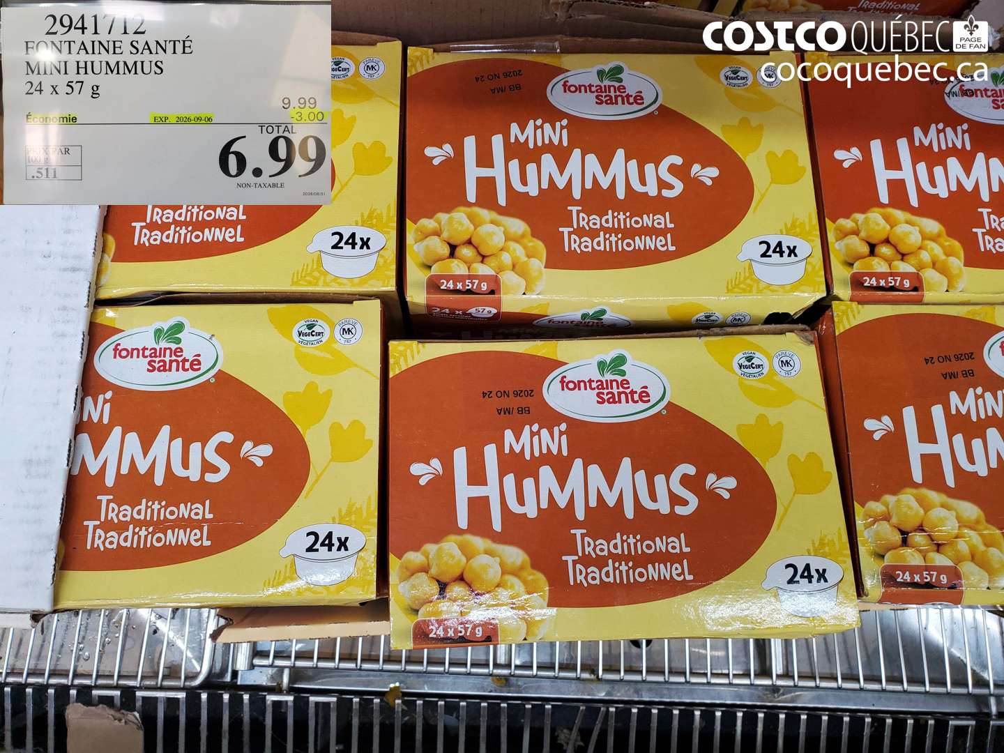 2941712 FONTAINE SANTÉ MINI HUMMUS ($3.00 INSTANT SAVINGS EXPIRES ON 2026-09-06) $6.99