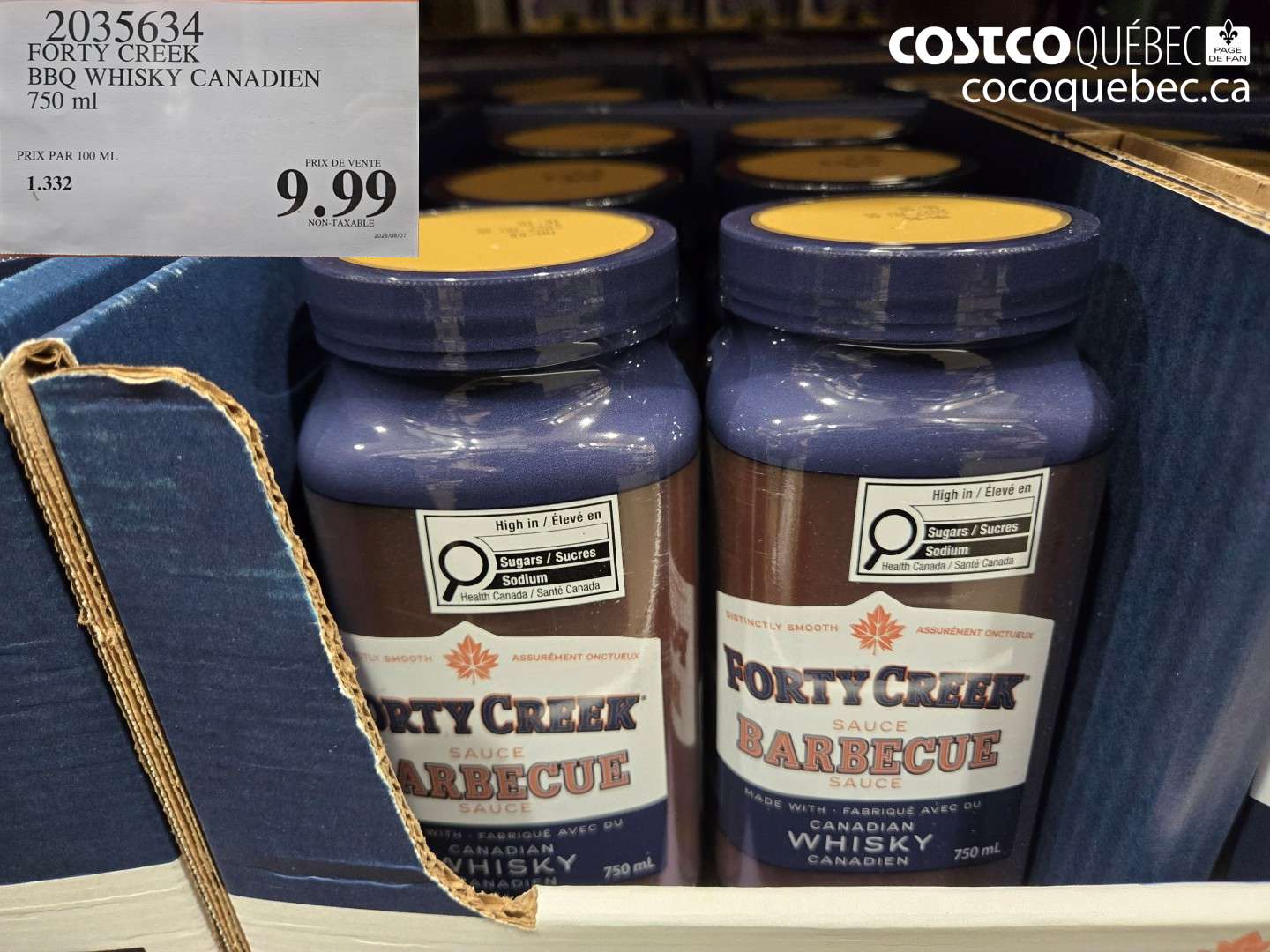 2035634 FORTY CREEK BBQ WHISKY CANADIEN $9.99