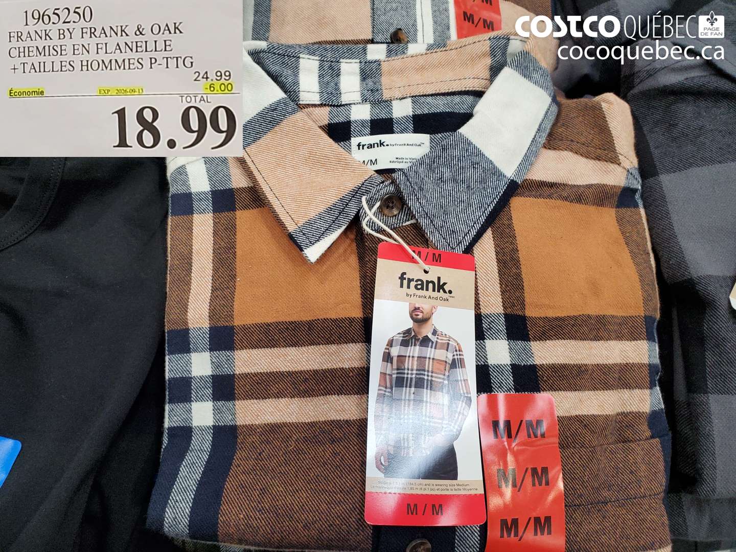 1965250 FRANK BY FRANK & OAK CHEMISE EN FLANELLE ($6.00 INSTANT SAVINGS EXPIRES ON 2026-09-13) $18.99