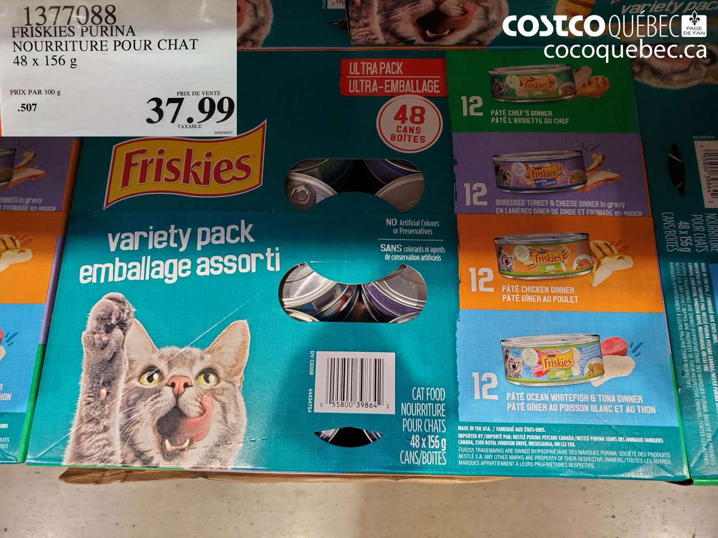 1377088 FRISKIES PURINA NOURRITURE POUR CHAT $37.99