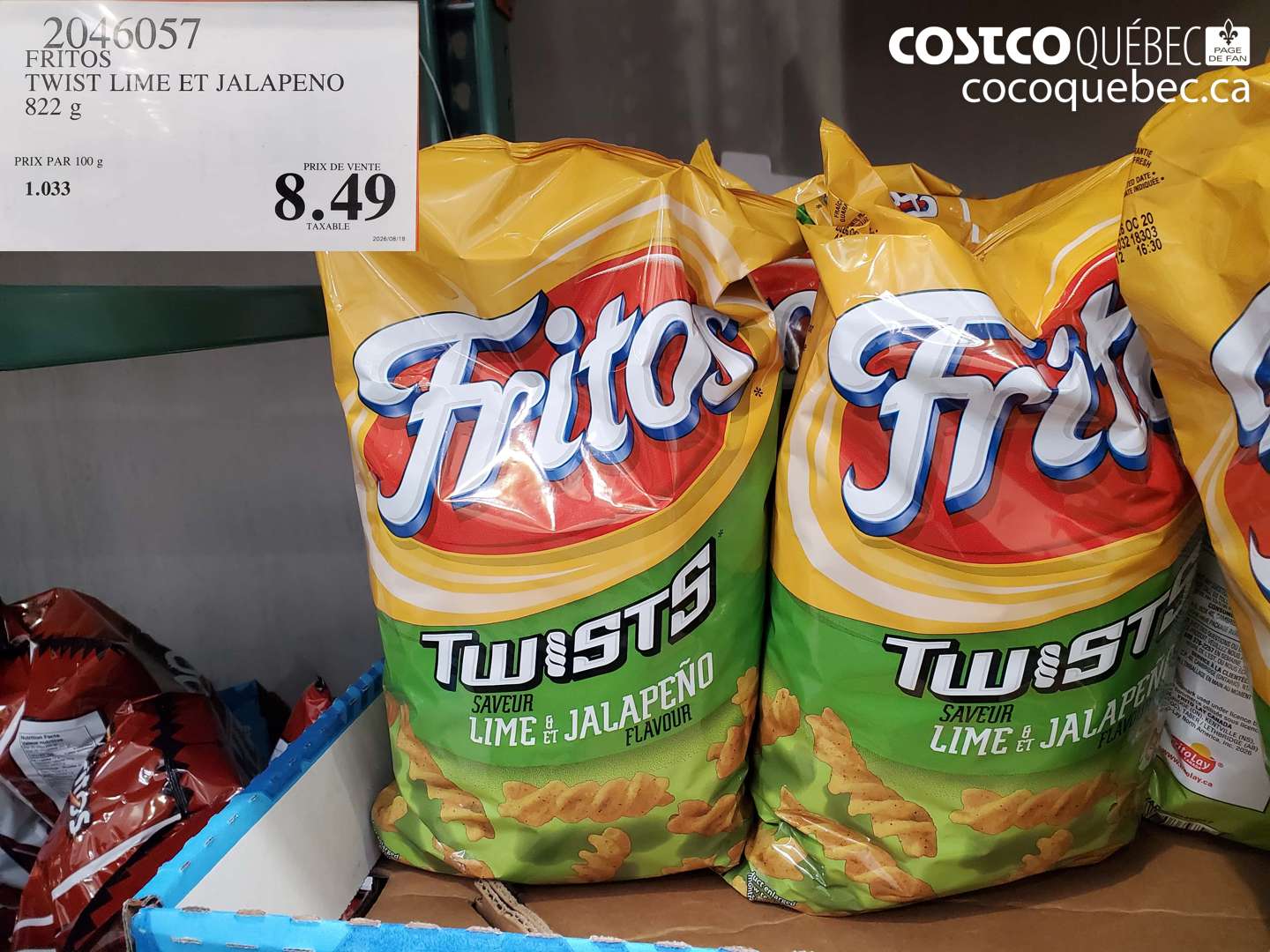 2046057 FRITOS TWIST LIME ET JALAPENO $8.49